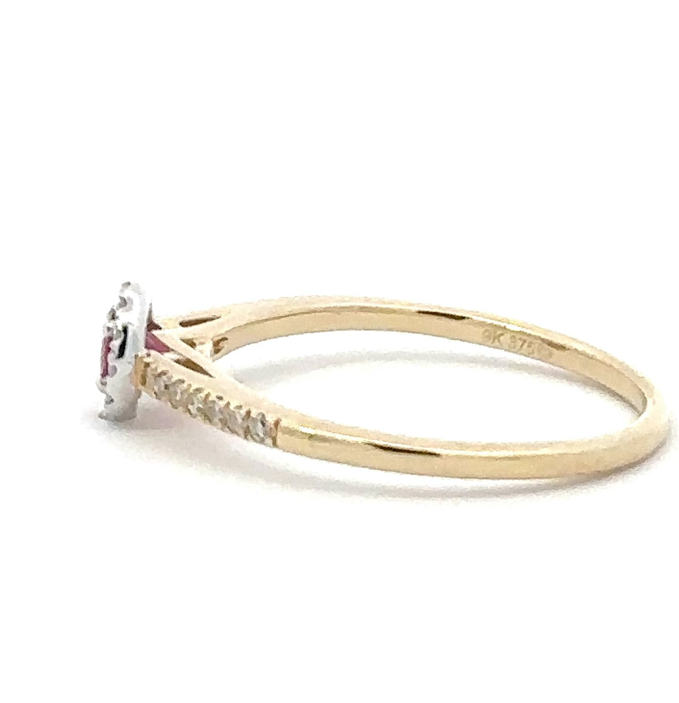 9ct yellow and white gold, ruby and diamond cluster ring Ring Amore