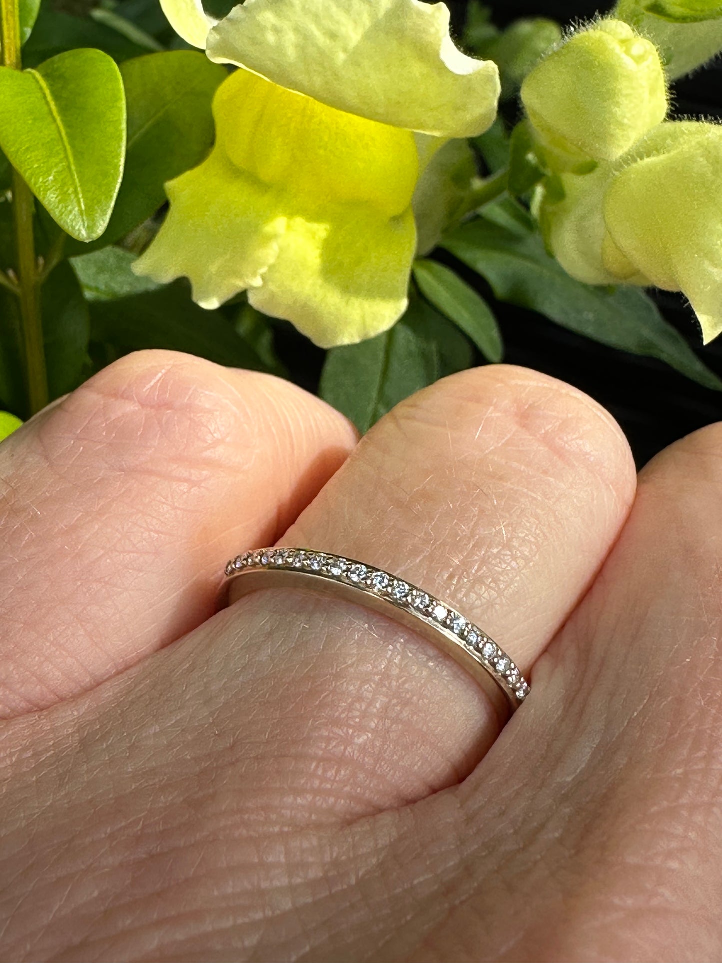 9ct yellow gold 0.08ct diamond half eternity ring size M Ring Stubbs