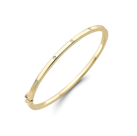 9ct yellow Gold Classic Diamond Hinged Bangle Bangle Stubbs