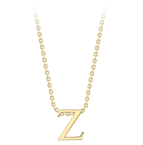 Pendant 9ct Yellow Gold Initial Pendants A-Z