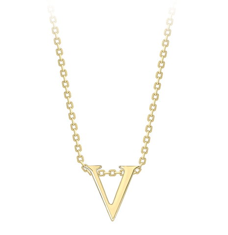 9ct Yellow Gold Initial Pendants A-Z Pendant Stubbs V
