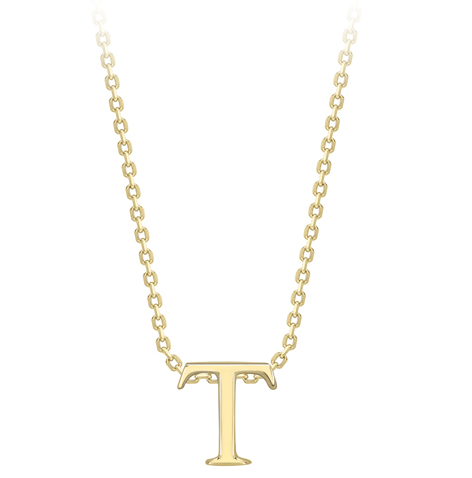 9ct Yellow Gold Initial Pendants A-Z Pendant Stubbs T