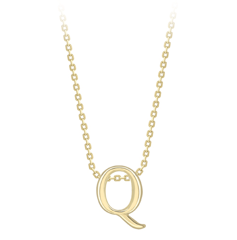 9ct Yellow Gold Initial Pendants A-Z Pendant Stubbs Q