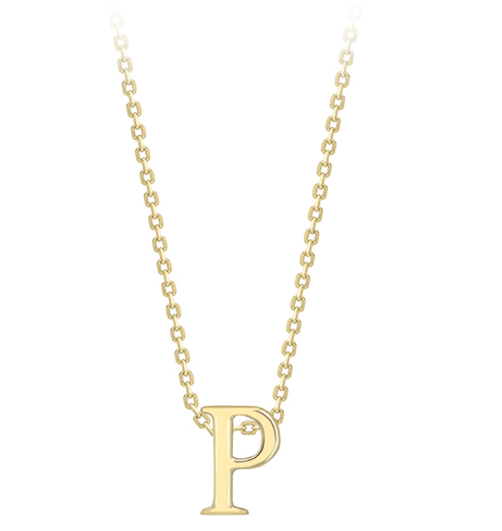 9ct Yellow Gold Initial Pendants A-Z Pendant Stubbs P