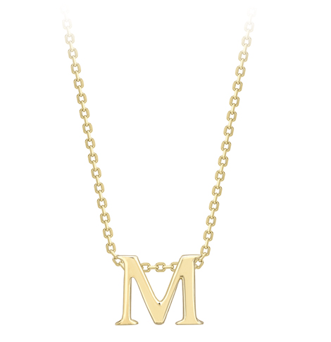 9ct Yellow Gold Initial Pendants A-Z Pendant Stubbs M