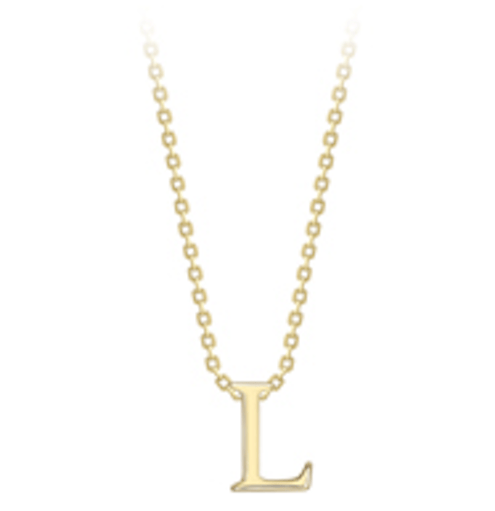 9ct Yellow Gold Initial Pendants A-Z Pendant Stubbs L