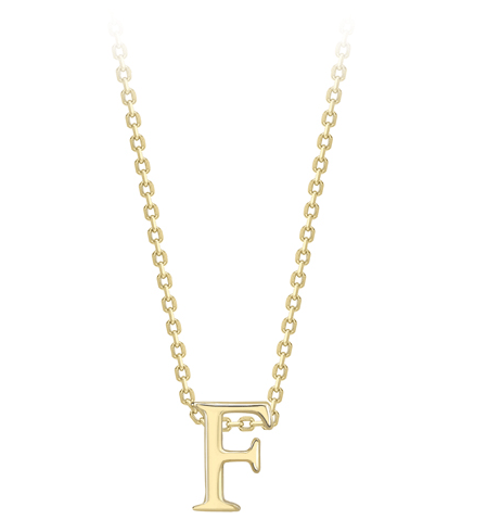 9ct Yellow Gold Initial Pendants A-Z Pendant Stubbs F