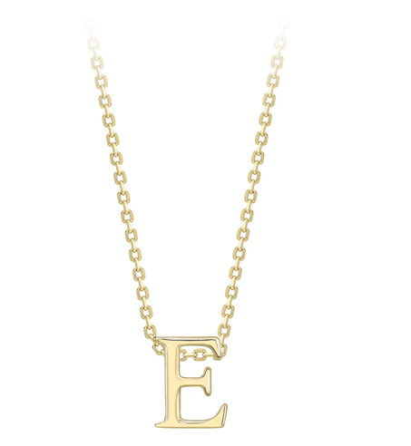 9ct Yellow Gold Initial Pendants A-Z Pendant Stubbs E