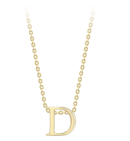 9ct Yellow Gold Initial Pendants A-Z Pendant Stubbs D