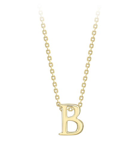9ct Yellow Gold Initial Pendants A-Z Pendant Stubbs B