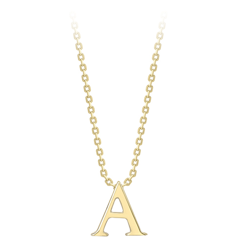 9ct Yellow Gold Initial Pendants A-Z Necklace Stubbs A