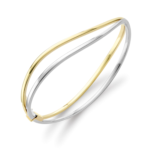 9ct Two Tone Wave Bangle Bangle Stubbs   