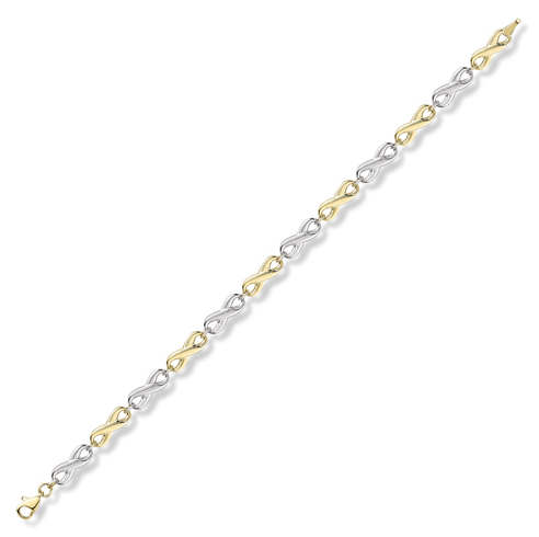 9ct mixed gold fancy infinity link bracelet Bracelet Stubbs   