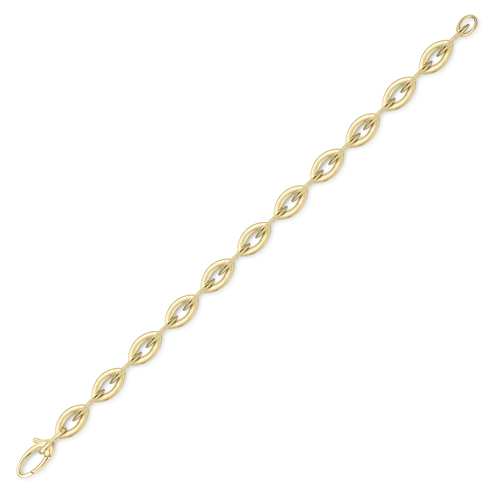 9ct  gold fancy link bracelet stylised on oval belcher links Bracelet Stubbs   