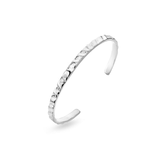 A stylish silver textured cuff torque bangle Bangles Sea Gems Ltd