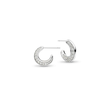 Bevel Cirque Pavé Hoop Earrings