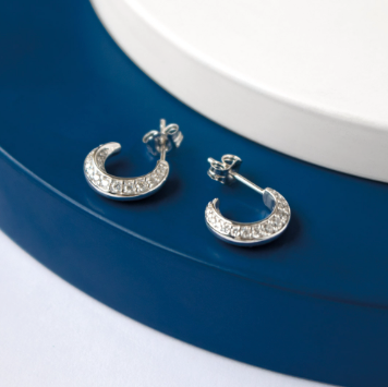 Bevel Cirque Pavé Hoop Earrings