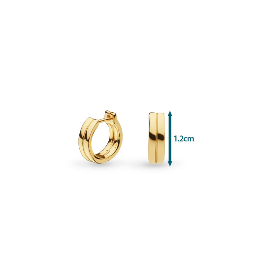 Bevel Unity Golden Huggie Hoop Earrings Earrings Kit Heath   