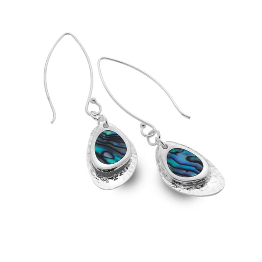Handcrafted Silver & real Paua Shell 2 piece drop earrings Earrings Sea Gems Ltd