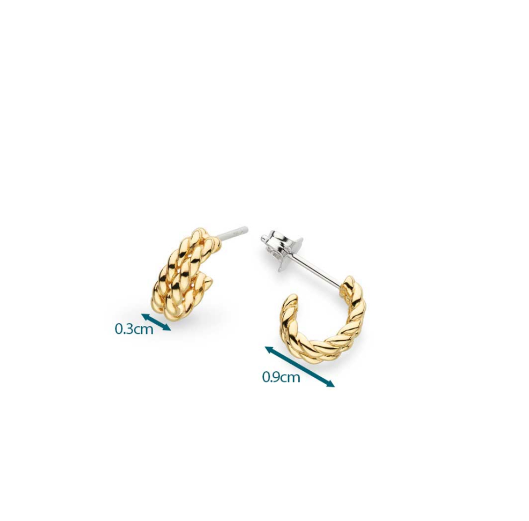 Marina Rope Golden Stud Hoop Earrings Earrings Kit Heath   