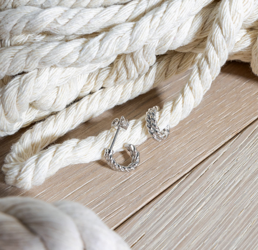 Marina Rope Stud Hoop Earrings Earrings Kit Heath   