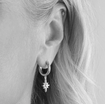 North Star Hoop Earrings