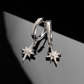 North Star Hoop Earrings