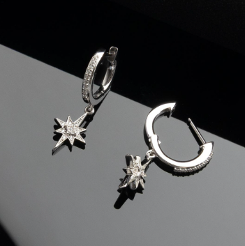 North Star Hoop Earrings