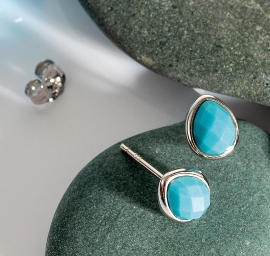 Pebble Azure Gemstone Stud Earrings Earrings Kit Heath   