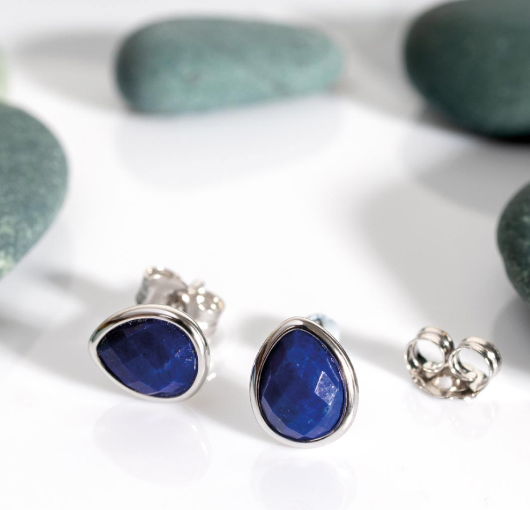 Pebble Azure Gemstone Stud Earrings Earrings Kit Heath   