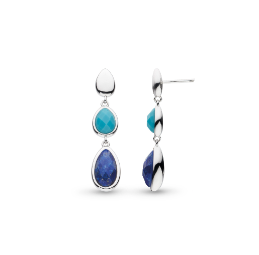 Pebble Azure Gemstone Trio Droplet Stud Drop Earrings Earrings Kit Heath   