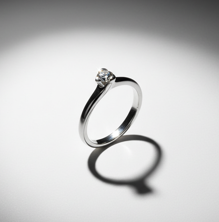 Platinum 0.20ct brilliant natural Diamond ring size M - Rock Lobster Jewellery