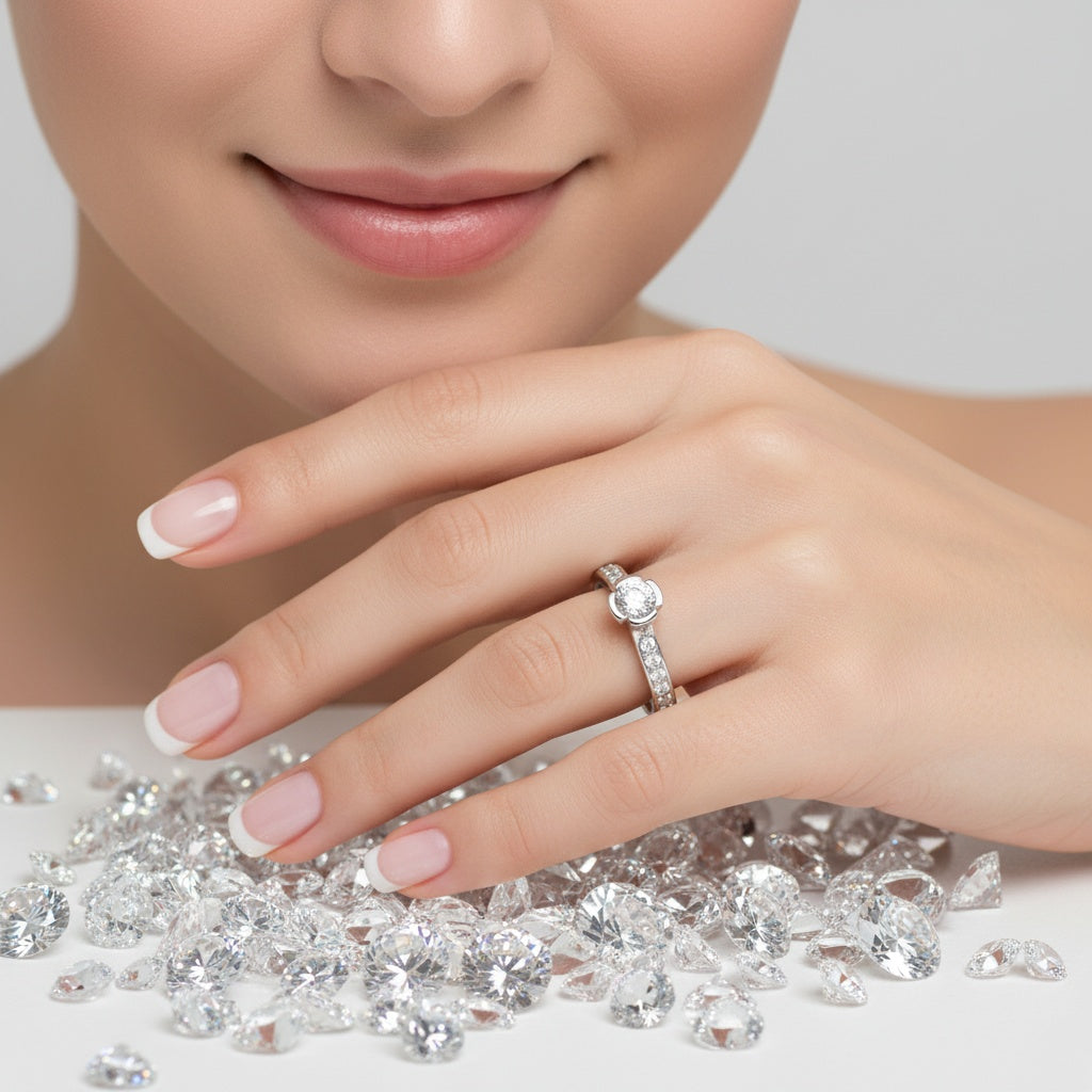 Platinum 0.32ct natural diamond ring with brilliant set shoulders Ring Henrich & Denzel