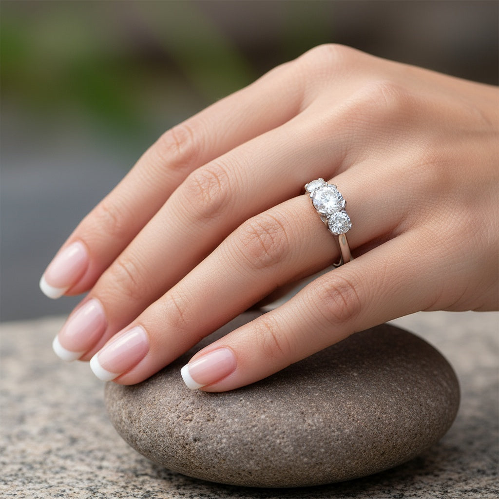 Platinum 1.21 ct certified natural diamond trilogy ring Ring Christopher Wharton