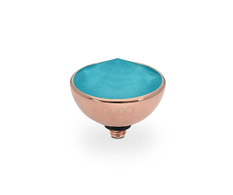 Qudo Ring Rose Gold Top Azure Blue Bottone 13mm 628391 Ring Topper Qudo Composable Rings   