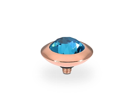Qudo Ring Rose Gold Top Indicolite Tondo 13mm 629338 Ring Topper Qudo Composable Rings   