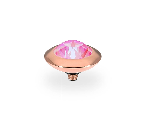 Qudo Ring Rose Gold Top Lotus Pink Delite Tondo 13mm 629430 Ring Topper Qudo Composable Rings   