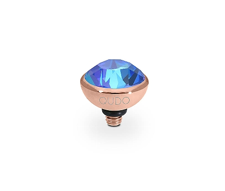 Qudo Ring Rose Gold Top Royal Blue Delite Bottone 10mm 615531 Ring Topper Qudo Composable Rings   