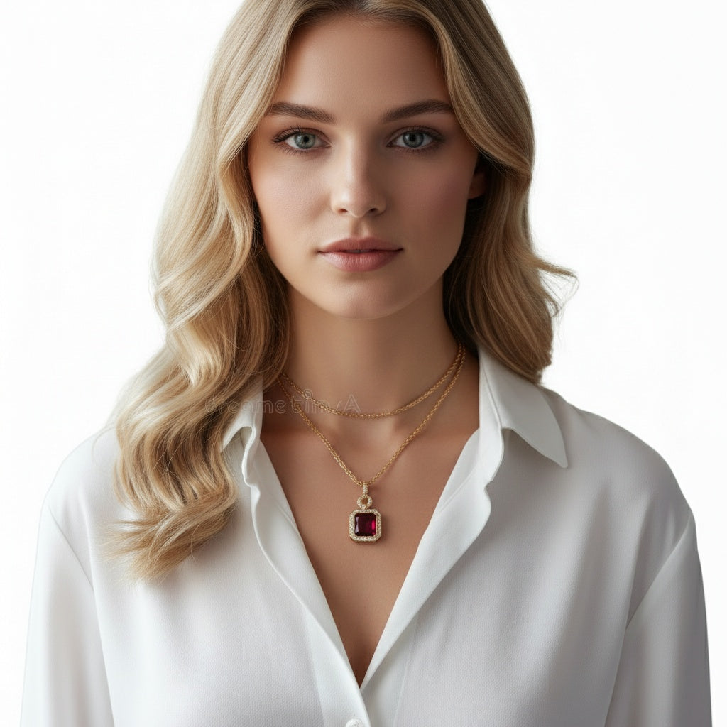 Buchwald 18ct rose gold pink rhodolite diamond and amethyst necklace Pendant Buchwald