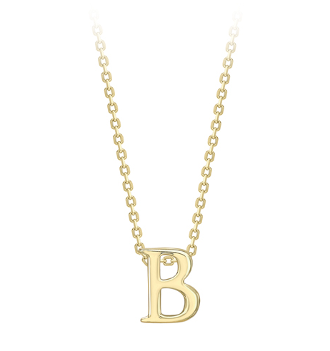 9ct Yellow Gold Initial Pendants A-Z Pendant Stubbs B  