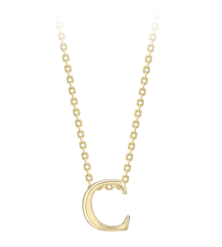 9ct Yellow Gold Initial Pendants A-Z Pendant Stubbs C  