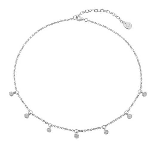 Silver Starlight Necklace with White Topaz