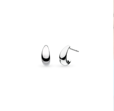 Smooth Coast Pebble Stud Hoop Earrings