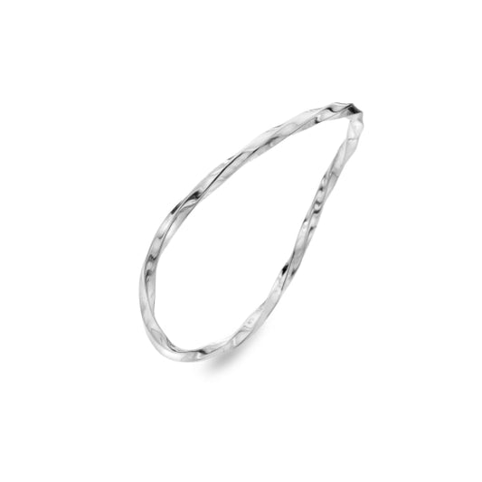 Sweeping silver organic twist bangle Bangles Sea Gems Ltd
