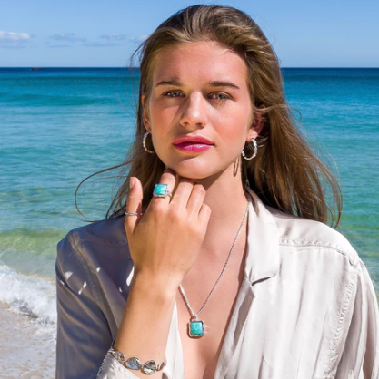 The Blue Ocean Pendant Necklace Sea Gems Ltd