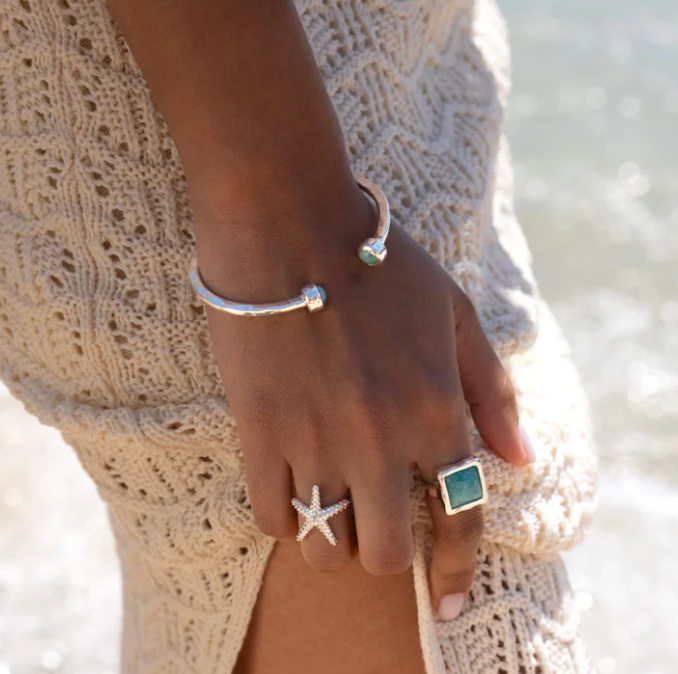 The Nomadic Amazonite Torque Bangle Bangle Sea Gems Ltd