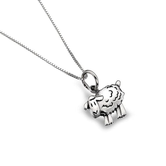 A delightful and quirky sheep silver pendant Necklaces Sea Gems Ltd
