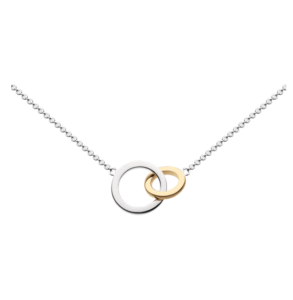 An elegant silver and gold interlocking rings necklace Necklace DEW