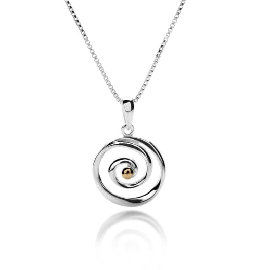 Artistry circular organic pendant with natural spiral Pendants Sea Gems Ltd
