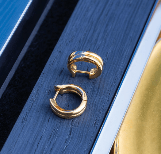 Bevel Unity Golden Huggie Hoop Earrings Earrings Kit Heath